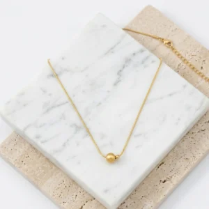 Jiya lightweight anti-tarnish steel minimal bead chain necklace for everyday wear