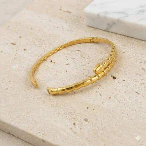 Kirti lightweight anti-tarnish steel openable cuff bracelet with small clear stones for everyday wear