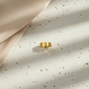 Meher lightweight anti-tarnish steel flat band ring with vertical stones for everyday wear