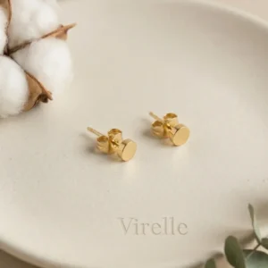 Mira lightweight circular gold-tone stud earrings for everyday wear