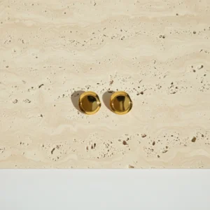 Nysa lightweight anti-tarnish steel wavy round stud earrings for everyday wear