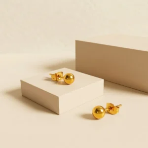 Zoya lightweight spherical anti-tarnish steel stud earrings for everyday wear